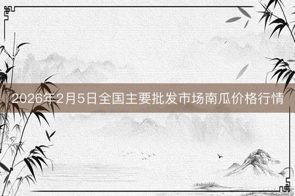 2026年2月5日全国主要批发市场南瓜价格行情