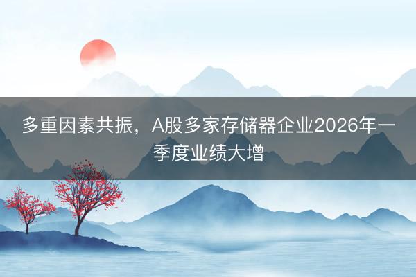多重因素共振,A股多家存储器企业2026年一季度业绩大增