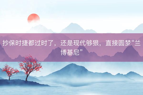 抄保时捷都过时了，还是现代够狠，直接圆梦“兰博基尼”