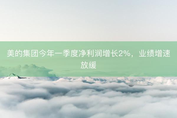 美的集团今年一季度净利润增长2%，业绩增速放缓