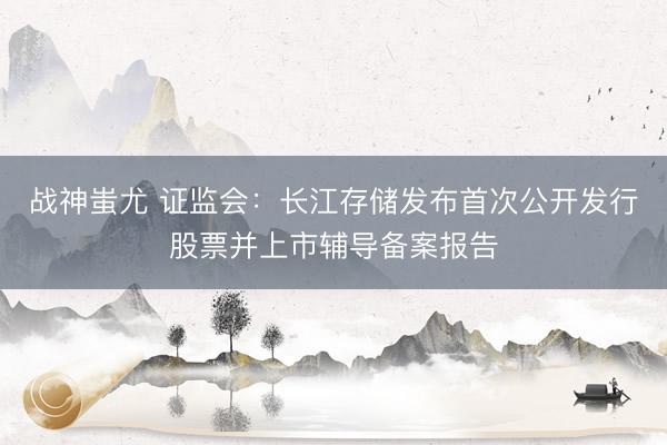 战神蚩尤 证监会：长江存储发布首次公开发行股票并上市辅导备案报告