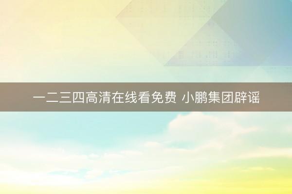 一二三四高清在线看免费 小鹏集团辟谣