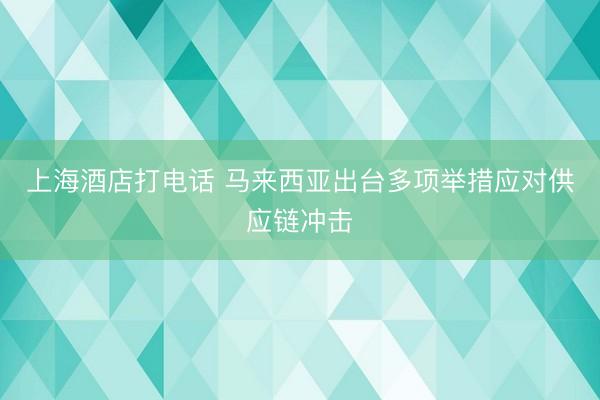 上海酒店打电话 马来西亚出台多项举措应对供应链冲击