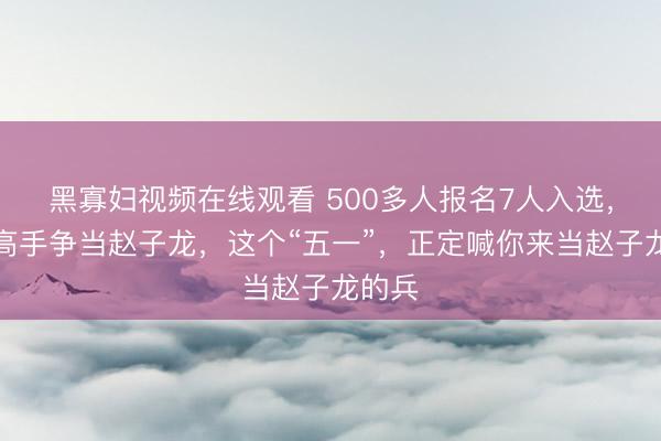 黑寡妇视频在线观看 500多人报名7人入选，全国高手争当赵子龙，这个“五一”，正定喊你来当赵子龙的兵