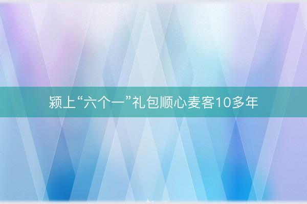 颍上“六个一”礼包顺心麦客10多年