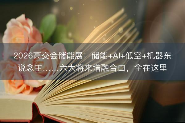 2026高交会储能展：储能+AI+低空+机器东说念主……六大将来增融合口，全在这里