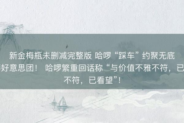 新金梅瓶未删减完整版 哈啰 “踩车” 约聚无底线寻衅好意思团！ 哈啰繁重回话称 “与价值不雅不符，已看望”！