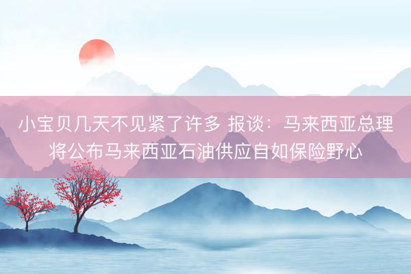 小宝贝几天不见紧了许多 报谈：马来西亚总理将公布马来西亚石油供应自如保险野心