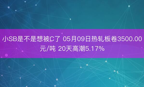 小SB是不是想被C了 05月09日热轧板卷3500.00元/吨 20天高潮5.17%