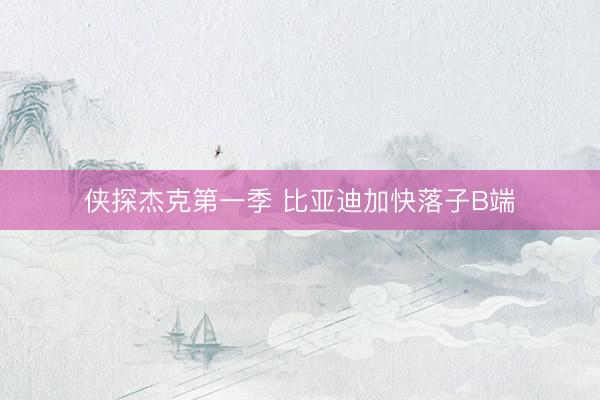 侠探杰克第一季 比亚迪加快落子B端
