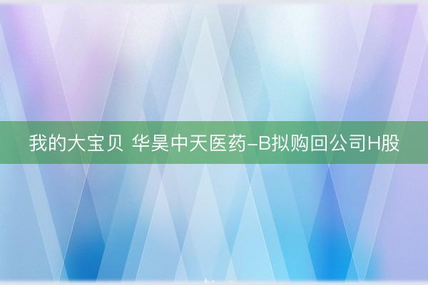 我的大宝贝 华昊中天医药-B拟购回公司H股