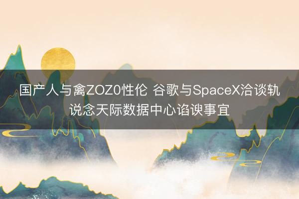 国产人与禽ZOZ0性伦 谷歌与SpaceX洽谈轨说念天际数据中心谄谀事宜