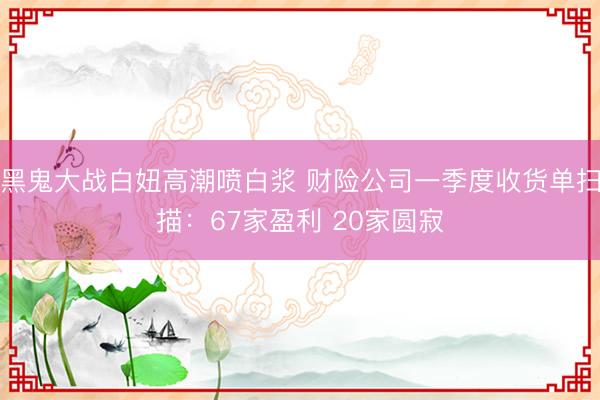 黑鬼大战白妞高潮喷白浆 财险公司一季度收货单扫描：67家盈利 20家圆寂