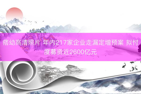 痞幼高清照片 年内217家企业走漏定增预案 拟忖度募资近2600亿元