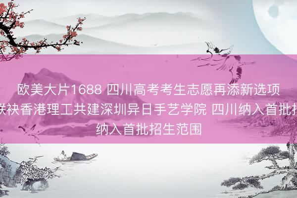 欧美大片1688 四川高考考生志愿再添新选项！天大联袂香港理工共建深圳异日手艺学院 四川纳入首批招生范围