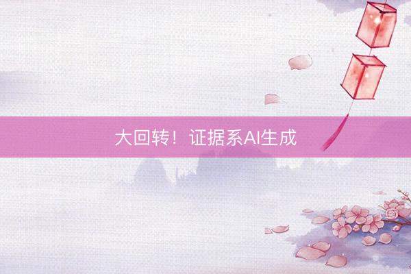 大回转！证据系AI生成