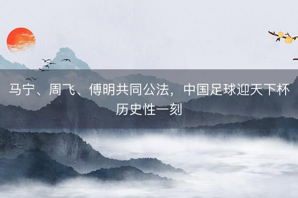 马宁、周飞、傅明共同公法，中国足球迎天下杯历史性一刻